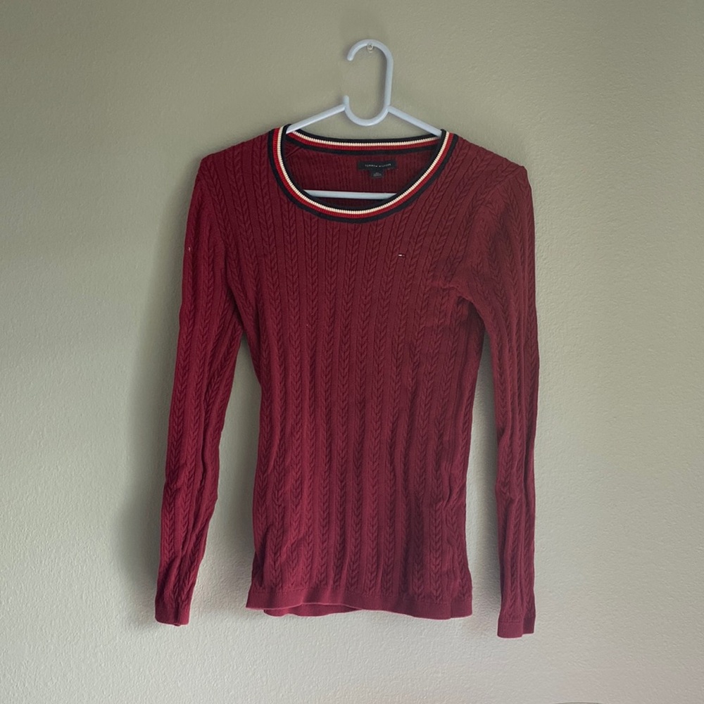 A cute burgundy colored sweater from tommy